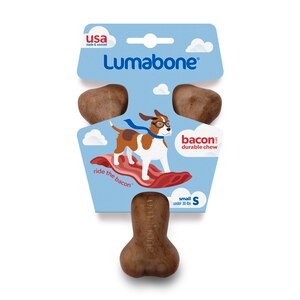 Lumabone Wishbone Bacon Flavor Dog Chew Toy, Small , CVS