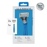 Harry's 5-Blade Razor for Men, 1 Razor Handle + 2 Razor Blade Refills, Indigo Blue, thumbnail image 1 of 8