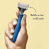 Harry's 5-Blade Razor for Men, 1 Razor Handle + 2 Razor Blade Refills, Indigo Blue, thumbnail image 5 of 8