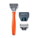 Harry's 5-Blade Razor for Men, 1 Razor Handle + 2 Razor Blade Refills, Bright Orange, thumbnail image 3 of 8