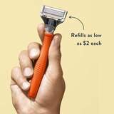Harry's 5-Blade Razor for Men, 1 Razor Handle + 2 Razor Blade Refills, Bright Orange, thumbnail image 5 of 8