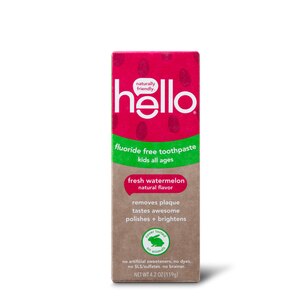 Hello Kids Natural Fluoride Free Toothpaste, Fresh Watermelon, 4.2 Oz , CVS