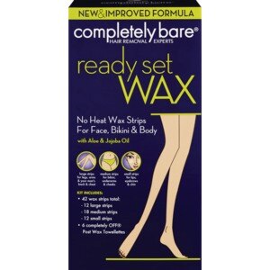 Completely Bare ready set WAX No Heat Wax Strips for Face, Bikini & Body