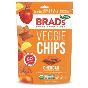 Brad's Plant Based Organic Veggie Chips, Vegan Cheddar, 3 OZ