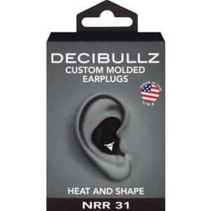  Decibullz Custom Molded Earplugs, Black 