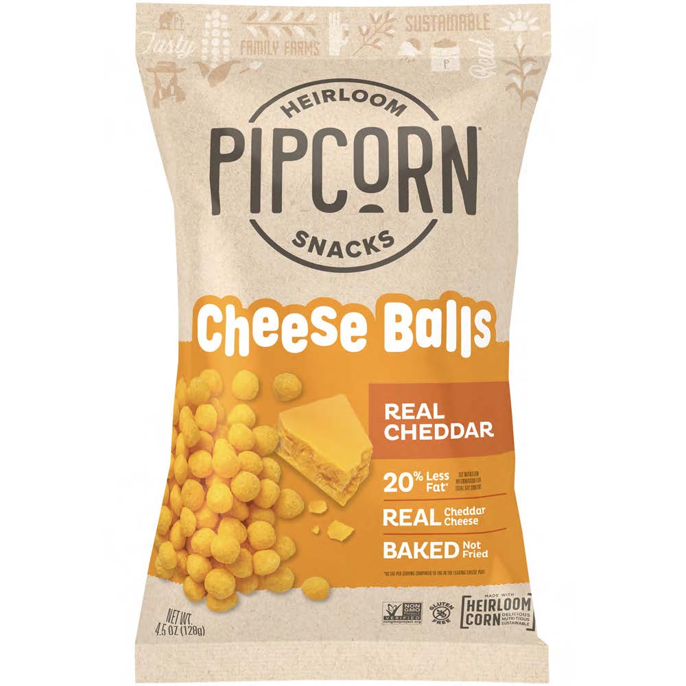 Pipcorn Heirloom Snacks, Cheddar Cheese Balls, 4.5 Oz , CVS