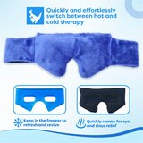 Huggaroo Gem Aromatherapy Heated Eye and Sleep Mask with Gel Ice Pack, Blue, thumbnail image 4 of 5