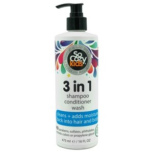 SoCozy Kids 3:1 - Champú, acondicionador y gel de baño con dispensador, 16 oz