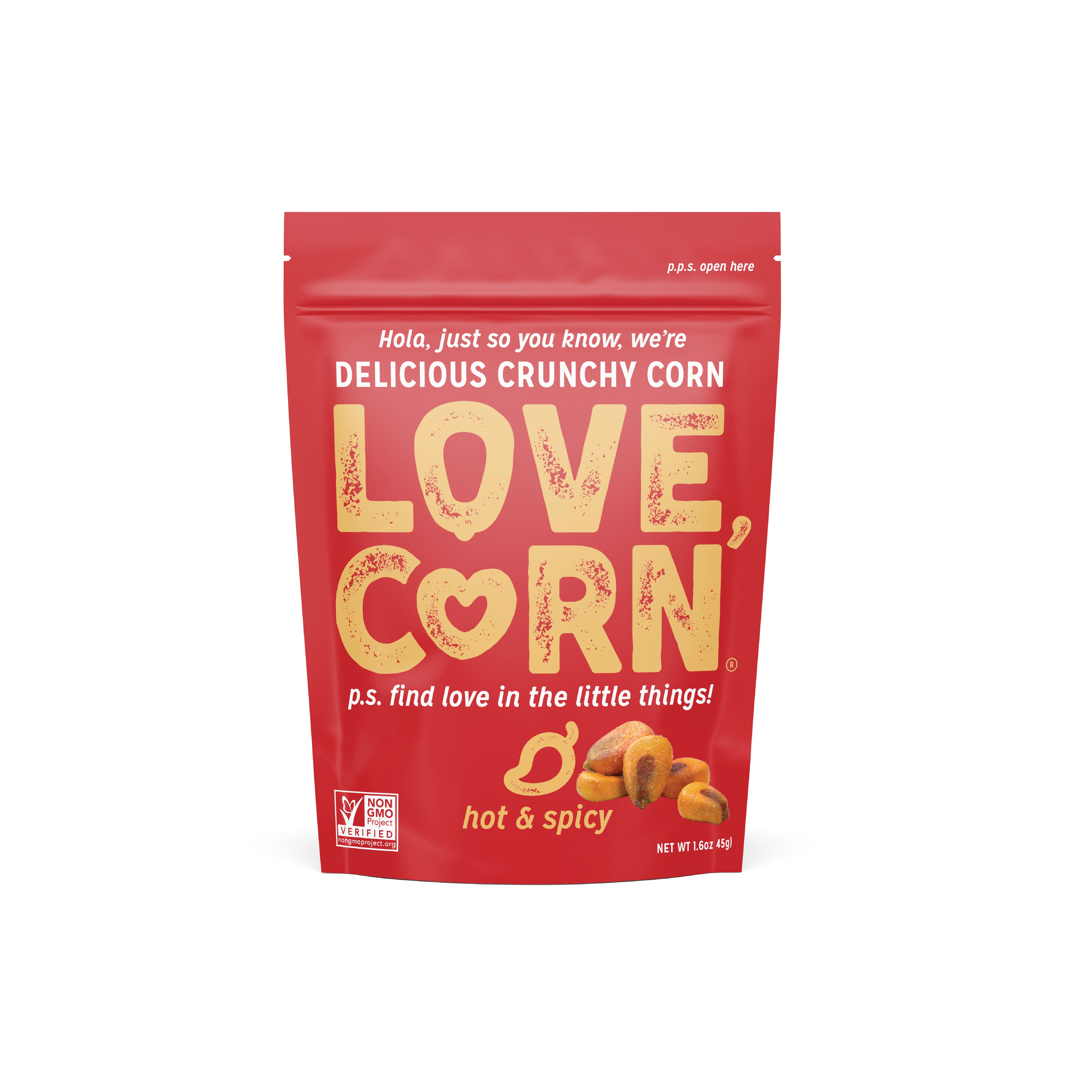 Love Corn Hot & Spicy Delicious Crunchy Corn, 1.6 Oz , CVS