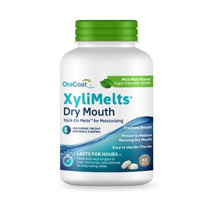 OraCoat XyliMelts for Dry Mouth Relief, Sugar-Free with Xylitol, Mild Mint Flavor, 80 Count - 80 ct | CVS -  81065966