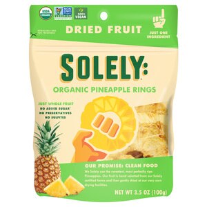 Solely Organic Dried Pineapple Rings, 3.5 oz