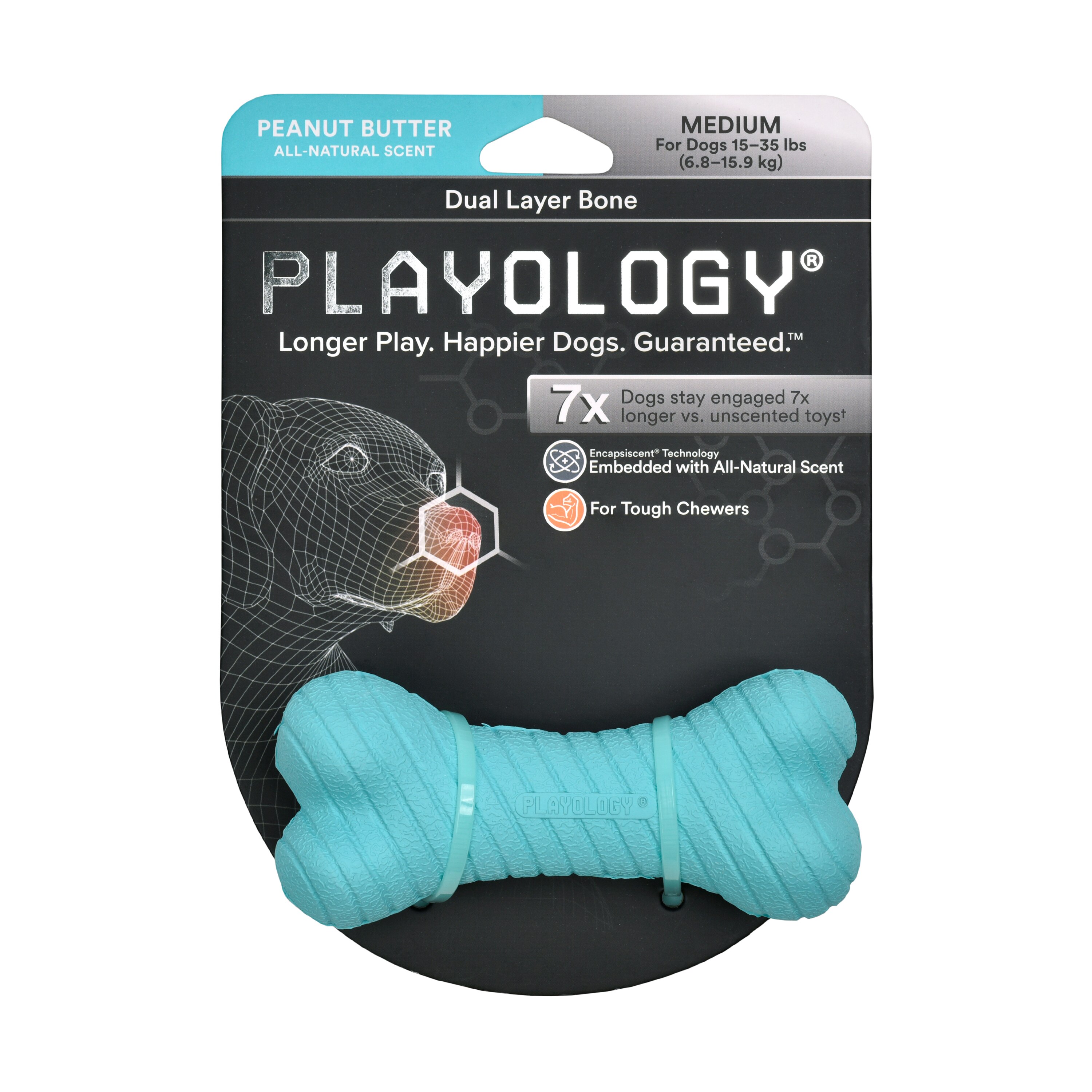 Playology Dual Layer Bone, Peanut Butter, Medium , CVS