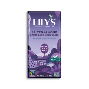 Lily's Sweets Salted Almond Extra Dark Chocolate, 2.8 OZ