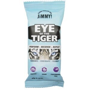 JiMMY! Eye of the Tiger - Barra proteica, caramelo, chocolate, maní, 2.13 oz