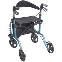 Juvo Comfort Series Premium Rollator-transport Chair, Metallic Blue