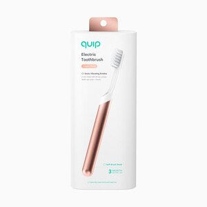 Quip Electric Toothbrush Kit With Built-In Timer And Travel Case, Soft Bristle Brush Head, Copper Metal , CVS