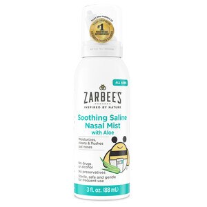  Zarbee's Naturals Soothing Saline Nasal Mist with Aloe, 3 Ounce Canister 