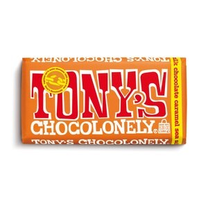 Tony's Chocolonely Milk Caramel Sea Salt Bar, 6.35 OZ