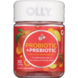 Olly Probiotic + Prebiotic Vitamin 30CT, Peachy Peach