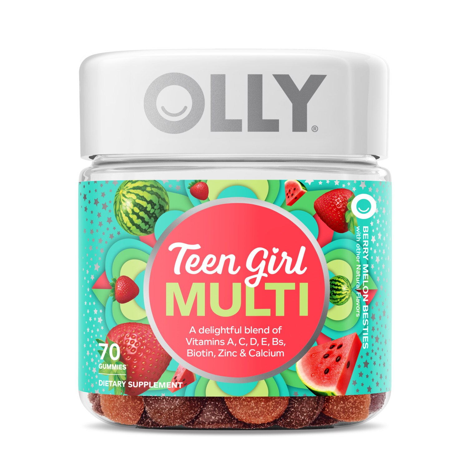 OLLY Teen Girl Multivitamin Gummies, Berry Melon, 70 Ct , CVS