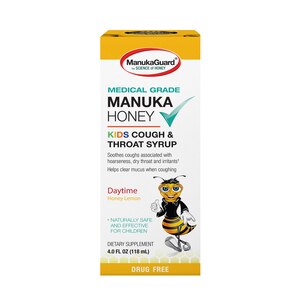 ManukaGuard Kids Cough & Throat Syrup, Daytime, Honey Lemon, 4 OZ