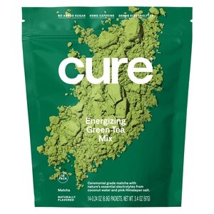 Cure Energizing Green Tea Drink Mix, Matcha, 14 CT