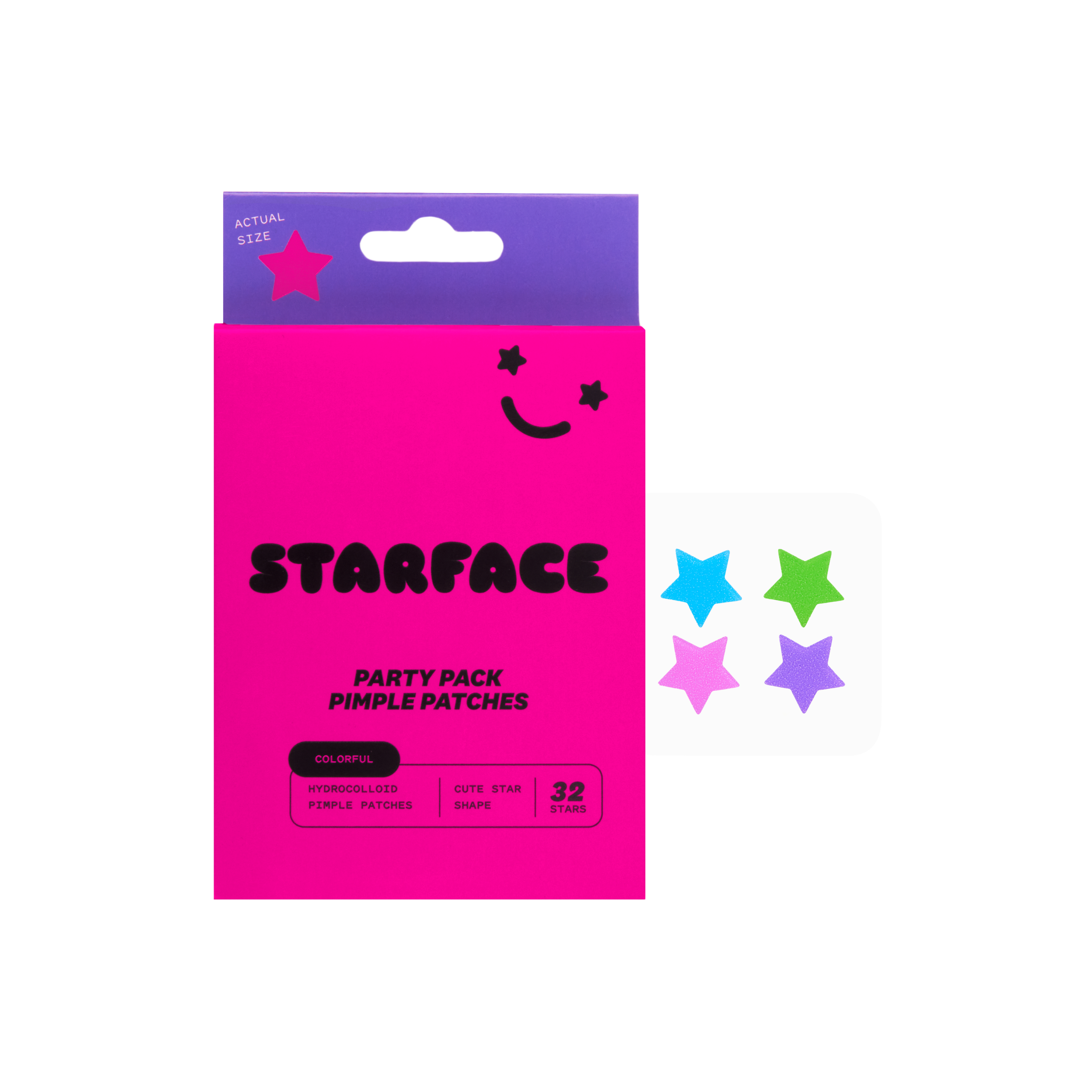 Starface Hydro Stars Party Pack Hydrocolloid Pimple Patches, 32CT