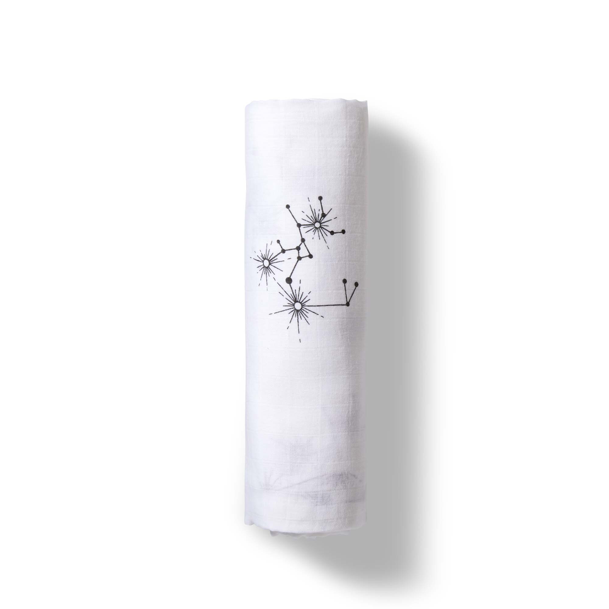 Moonjax Organic Cotton Muslin Swaddle Blanket, Constellations , CVS