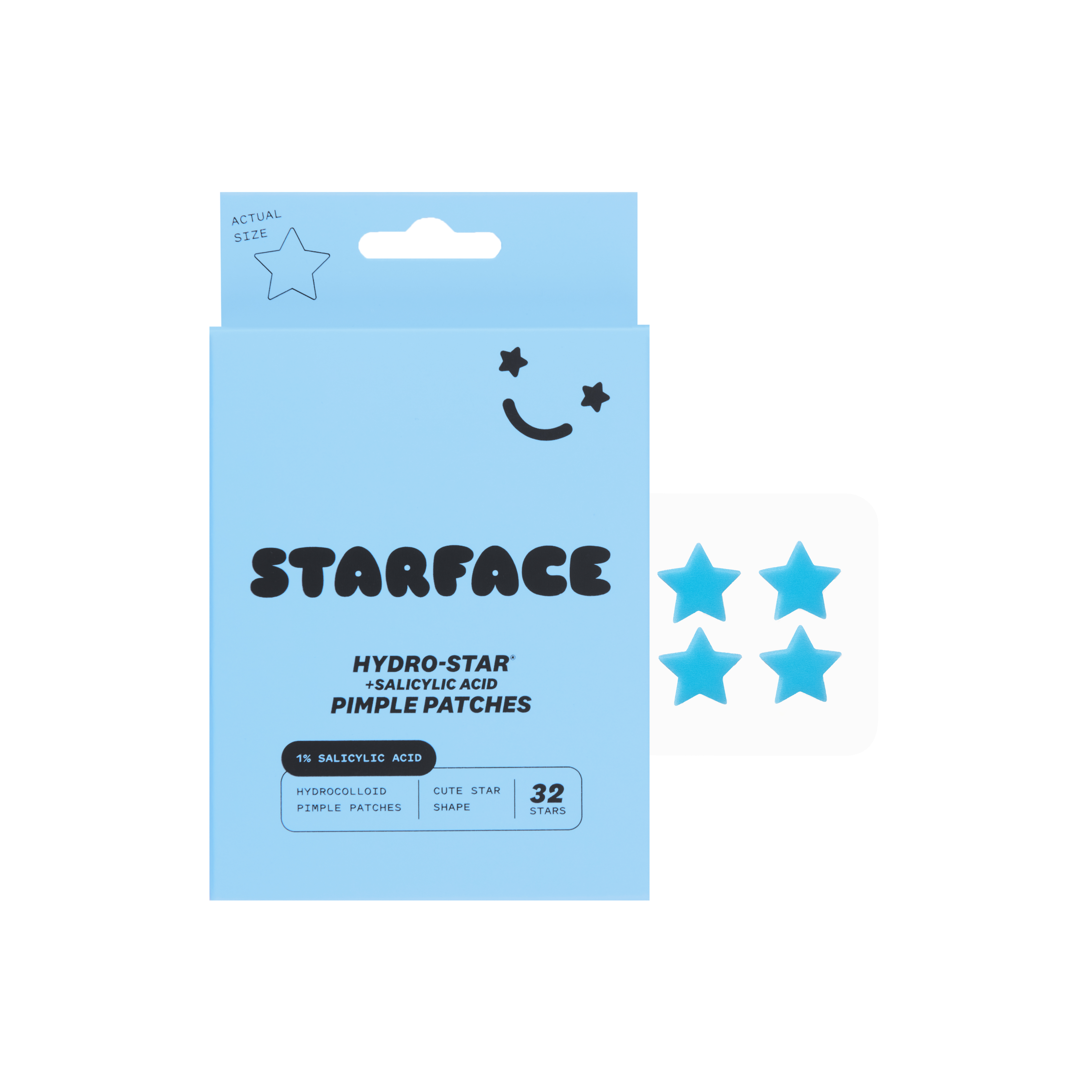 Starface Hydro Star + Salicylic Acid Hydrocolloid Pimple Patches, 32CT