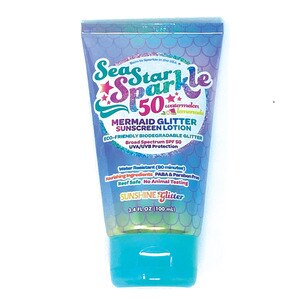 Sunshine & Glitter Sea Star Sparkle Mermaid SPF 50 Biodegradable Glitter Sunscreen - 3.4 Oz , CVS