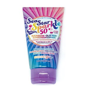 Sunshine & Glitter Sea Star Sparkle Rainbow Party Cake SPF 50 Biodegradable Glitter Sunscreen - 3.4 Oz , CVS