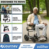 Journey Health and Lifestyle Zoomer Folding Power Chair with Joystick, Portable Indoor Outdoor Battery Powered Mobility Chair, thumbnail image 3 of 4