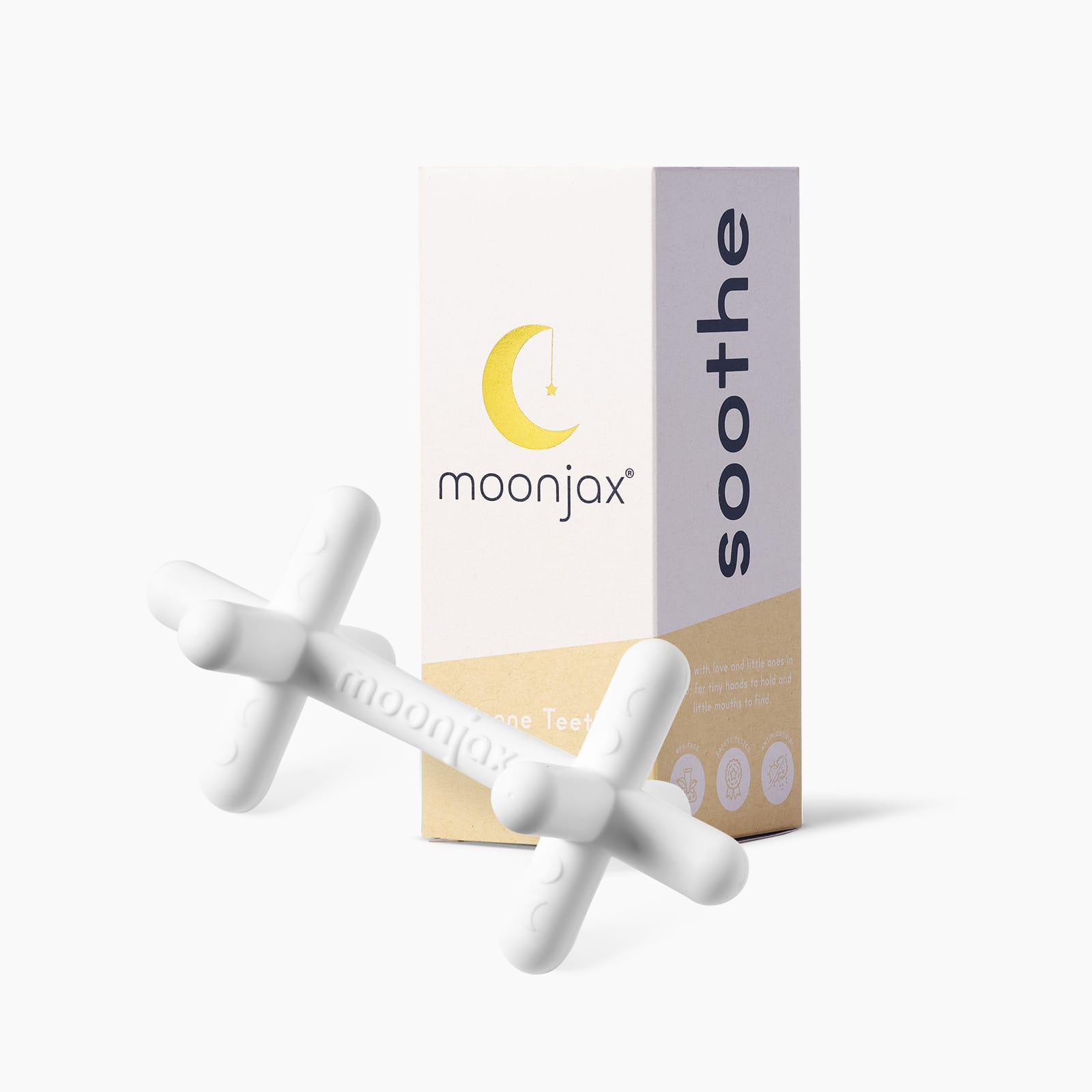 Moonjax Baby Teether, 2 Pack, Moonlight White Silicone - 2 Ct , CVS