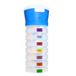 iRemember - Talking Pill Cap with 7 Compartments, Speaks Messages to Take Pills and When Last Opened. USB rechargeable, Bluetooth w/ Free App