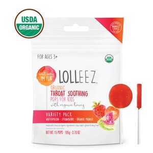 Lolleez Organic Throat Soothing Pops - 15 Ct , CVS