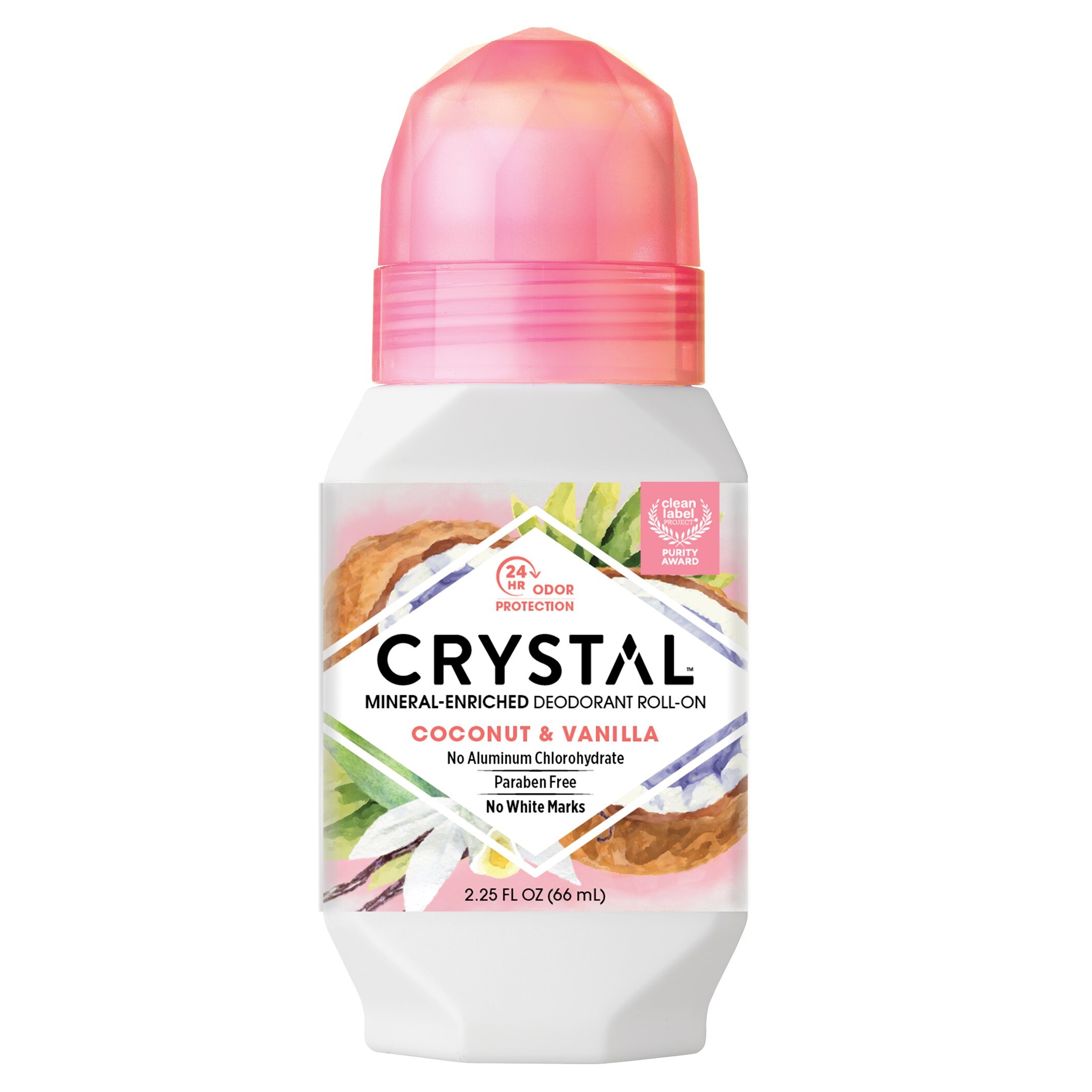 Crystal 24-Hour Mineral-Enriched Roll-on Deodorant, Coconut & Vanilla
