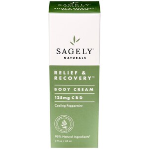  Sagely Naturals Relief & Recovery CBD Cream, 2 OZ - State Restrictions Apply 