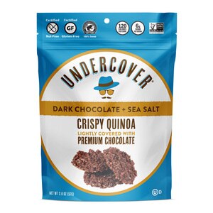Undercover Crispy Quinoa Lightly Covered with Premium Chocolate, Dark Chocolate + Sea Salt, 2 OZ