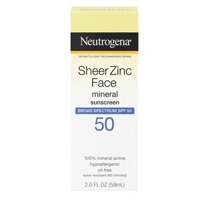 Neutrogena Sheer Zinc Face Dry-Touch - Protector solar, FPS 50, 2 oz