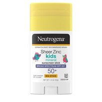 Neutrogena Sheer Zinc Kids Mineral Sunscreen Stick, SPF 50+