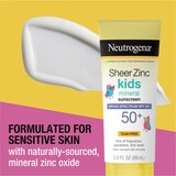 Neutrogena Sheer Zinc Kids Mineral Sunscreen Lotion, SPF 50+, 3 OZ, thumbnail image 3 of 9