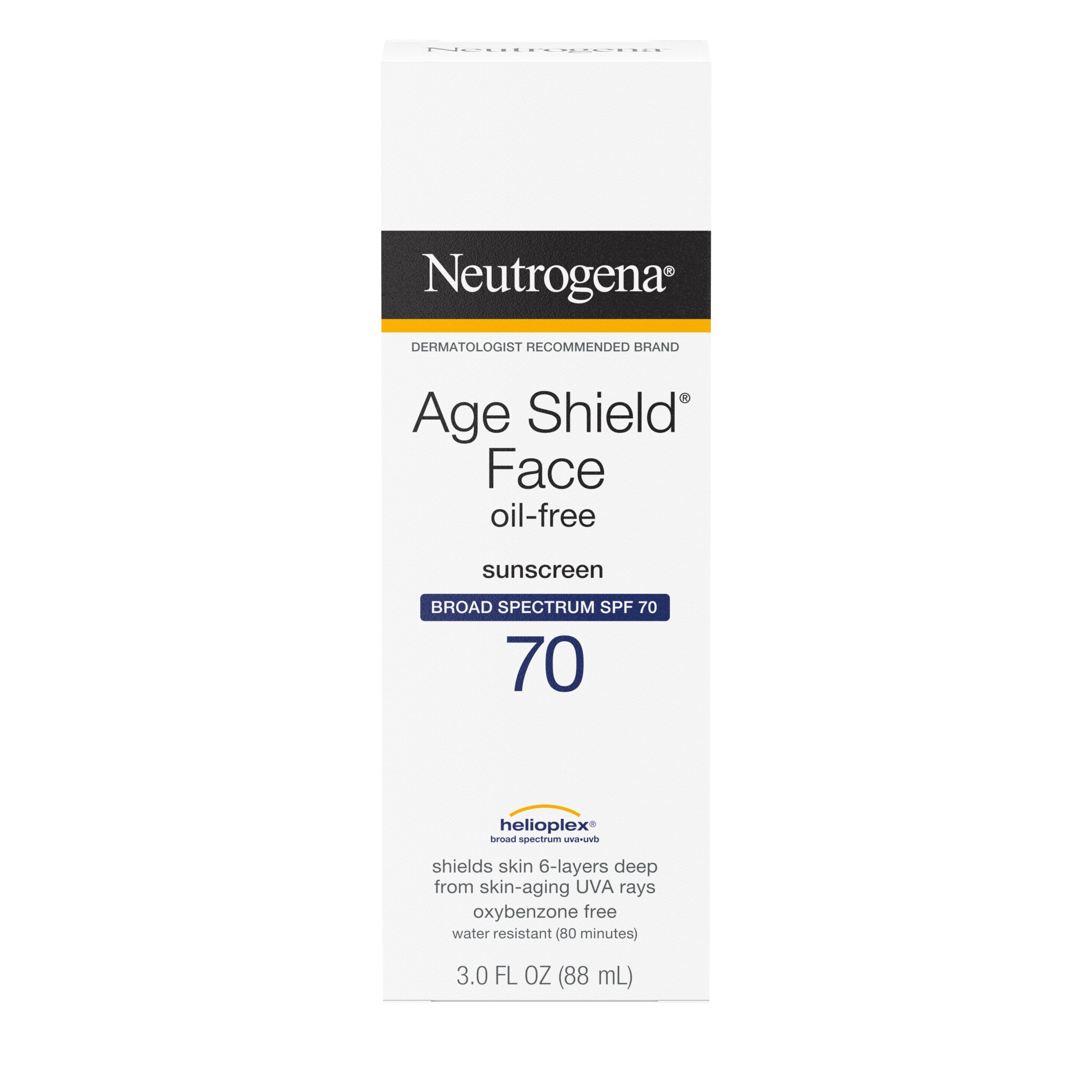 Neutrogena Age Shield - Loción de protección solar para el rostro, con antioxidantes, FPS 70, 3 oz