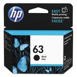 HP Proven Performance Ink Cartridge, 63 Black, thumbnail image 1 of 1