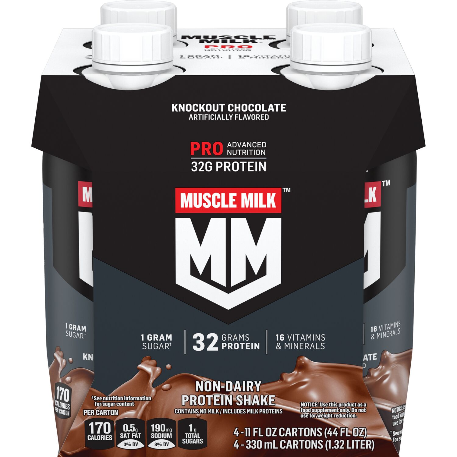 Muscle Milk Pro Series Protein Shake, Non Dairy, 4 CT, 11 OZ
