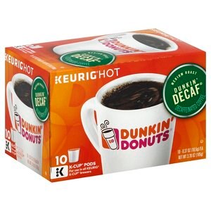 Dunkin Donuts K-Cup Pods Original Blend Decaffeinated Roast Coffee Medium 3.7 OZ, 10CT