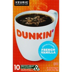 Dunkin' Donuts Coffee K-Cup Pods, French Vanilla, 10 Ct, 3.7 Oz , CVS