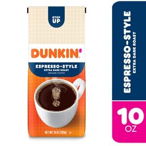 Dunkin' Espresso-Style Extra Dark Roast Ground Coffee, 10 oz