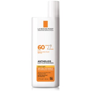 La Roche-Posay Anthelios Light Fluid Face Sunscreen Broad Spectrum SPF 60, Oxybenzone Free, 1.7 OZ