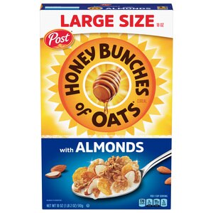 Honey Bunches Oats with Almonds, Large Size, 18 OZ