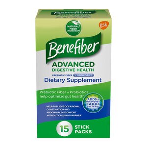 Benefiber Advanced Digestive Health Prebiotic Fiber Supplement Powder With Probiotics, 15 Ct , CVS